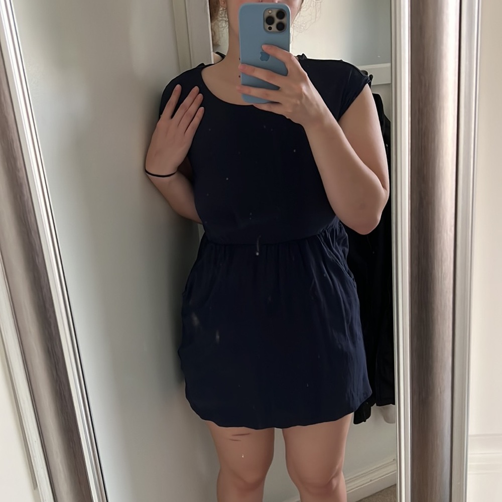 H&M blue mini dress w pockets